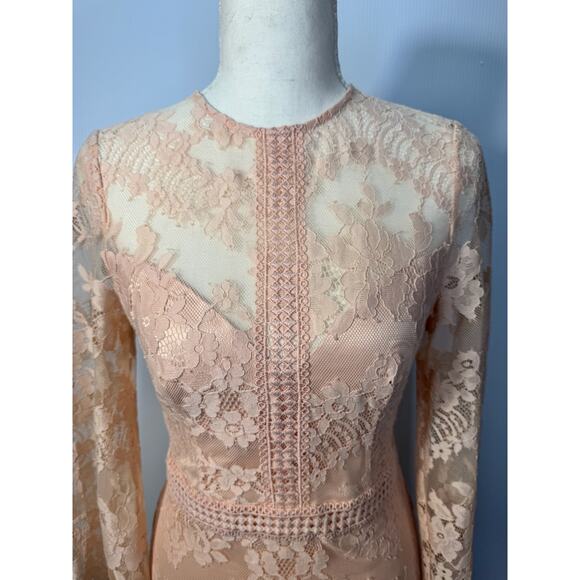 Bebe Slit Lace Mini Dress Blush Pink Women’s 4 Bridalcore Balletcore Coquette - Picture 6 of 16